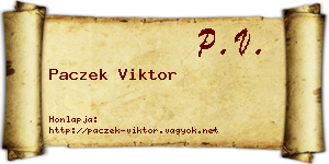 Paczek Viktor névjegykártya
